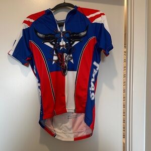 Patriotic Red and Blue Men's Cycling Jersey